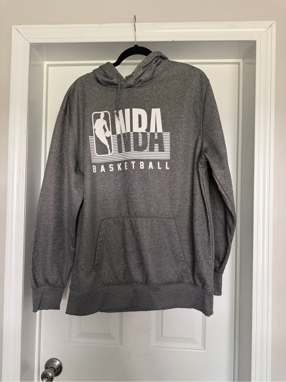 NBA Men's Gray Crewneck Hoodie with White Logo